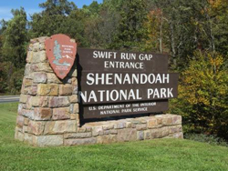 Sign for Shenandoah National Park
